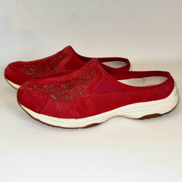 Red Easy Spirit “Travel Lace” Slip-On Comfort Clogs Mules, Sz 8 - Picture 3 of 12